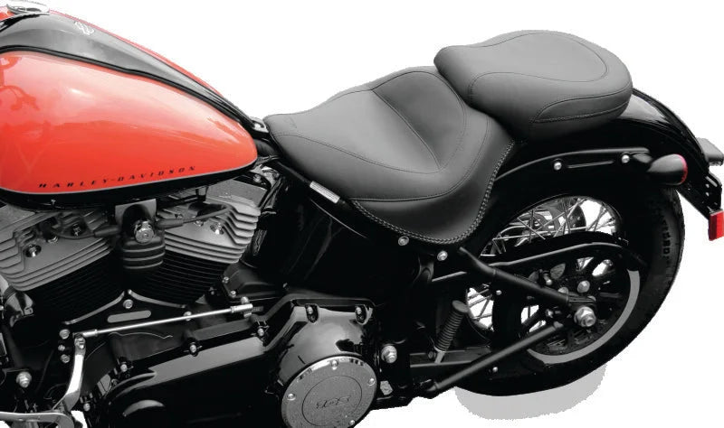 Mustang 11-13 Harley Blackline, 12-17 Slim,Slim S Wide Touring Solo Seat - Black - Detail View