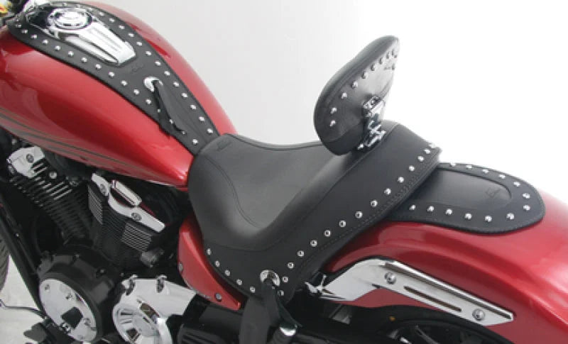 Mustang 11-17 Yamaha Stryker Cruise Tank Bib w/Studs - Black - Main Product View