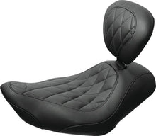 Load image into Gallery viewer, Mustang 11-17 Yamaha Stryker Standard Touring 2PC Seat w/Driver Backrest - Black - Main Product View