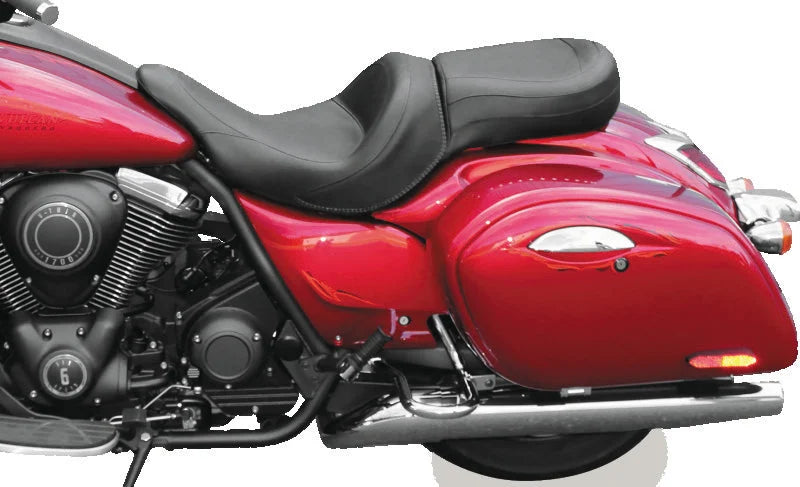Mustang 11-19 Kawasaki Vulcan 1700 Vaquero Standard Touring 1PC Seat - Black - Detail View