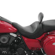 Load image into Gallery viewer, Mustang 11-19 Kawasaki Vulcan 1700, Vaquero Std Touring 1PC Seat w/Driver and Pass Backrest - Black - Side View