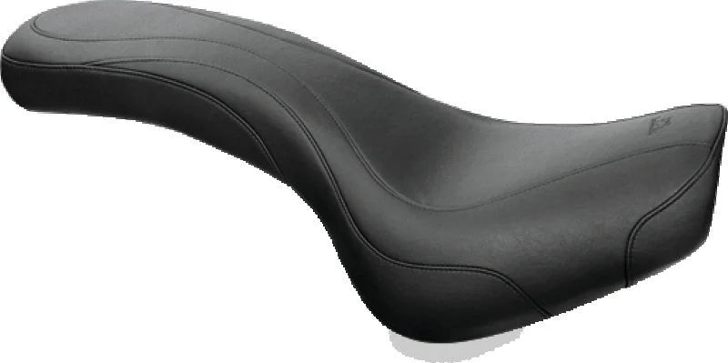 Mustang 13-17 Harley Softail Breakout Standard Touring Solo Seat Trapezoid - Black - Side View