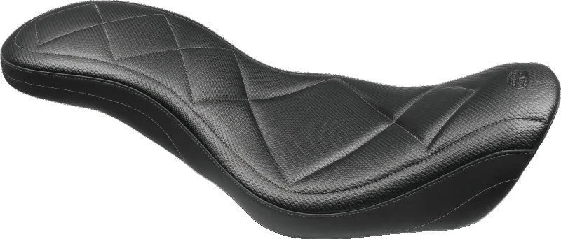 Mustang 14-17 Harley Fat Bob Super Tripper 1PC Seat Carbon - Black - Main Product View