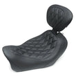 Load image into Gallery viewer, Mustang 14-17 Harley Fat Bob Wide Tripper Solo Seat w/Driver Backrest Diamond Stitch - Black