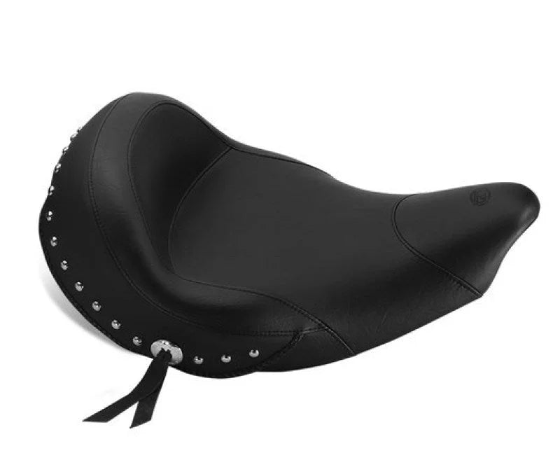 Mustang 14-21 Indian Chieftain, Chief, Dark Horse, Vintage Standard Tour Solo Seat w/Studs - Black - Side View
