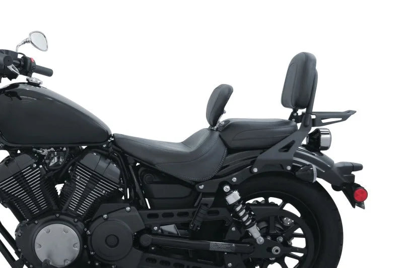 Mustang 14-21 Yamaha Bolt Standard Touring Solo Seat w/ Driver Backrest - Black - Main Product View