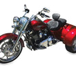 Load image into Gallery viewer, Mustang 15-21 Harley Freewheeler Standard Touring Deluxe 1PC Seat w/Driver Backrest - Black - Side View