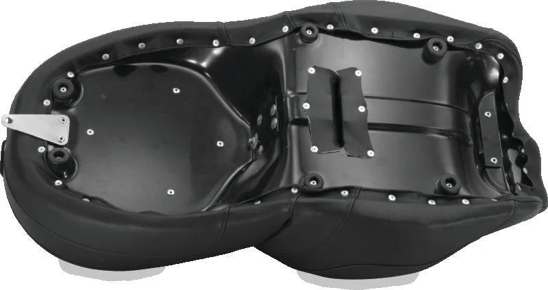 Mustang 15-21 Harley Freewheeler Std Touring Deluxe 1PC Seat w/Driver and Passenger Backrest - Black - Back View