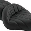 Load image into Gallery viewer, Mustang 15-21 Harley Freewheeler Super Touring Deluxe 1PC Seat - Black - Side View