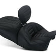 Load image into Gallery viewer, Mustang 15-21 Harley Freewheeler Touring Forward Deluxe 1PC Seat w/Driver Backrest - Black - Side View
