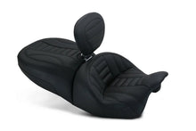 Load image into Gallery viewer, Mustang 15-21 Harley Freewheeler Touring Forward Deluxe 1PC Seat w/Driver Backrest - Black - Side View