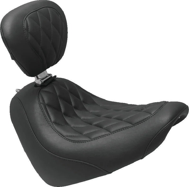 Mustang 15-21 Indian Scout Standard Touring Passenger Seat w/Studs - Brown - Side View
