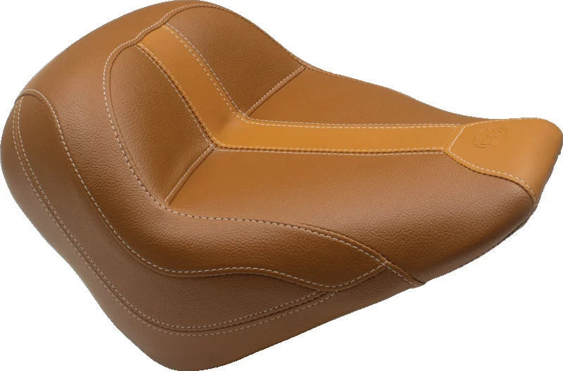 Mustang 15-21 Indian Scout Standard Touring Solo Seat - Brown - Side View