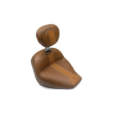 Load image into Gallery viewer, Mustang 15-21 Indian Scout Standard Touring Solo Seat w/Driver Backrest w/Studs - Brown - Side View