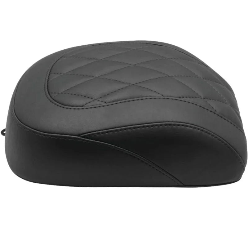 Mustang 18-21 Harley Breakout Wide Tripper Solo Passenger Seat Diamond Stitch  - Black - Side View