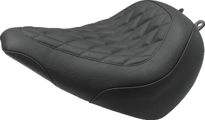 Mustang 18-21 Harley Breakout Wide Tripper Solo Seat Diamond Stitch - Black - Main Product View