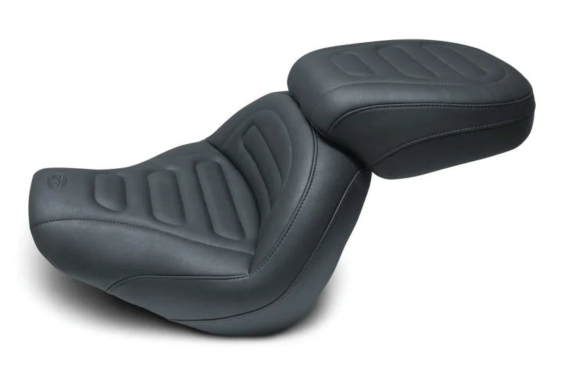 Mustang 18-21 Harley Fat Bob Standard Touring Passenger Seat Trapezoid - Black - Main Product View