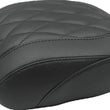 Load image into Gallery viewer, Mustang 18-21 Harley Fat Bob Standard Touring Passenger Seat Trapezoid - Black - Side View