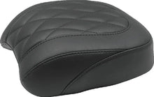 Load image into Gallery viewer, Mustang 18-21 Harley Fat Bob Standard Touring Passenger Seat Trapezoid - Black - Side View