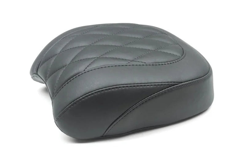 Mustang 18-21 Harley Fat Bob Wide Tripper Passenger Seat Diamond Stitch - Black - Side View