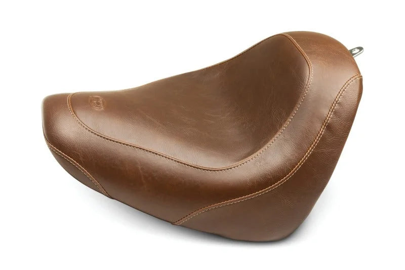 Mustang 18-21 Harley Fat Bob Wide Tripper Solo Seat - Brown - Side View