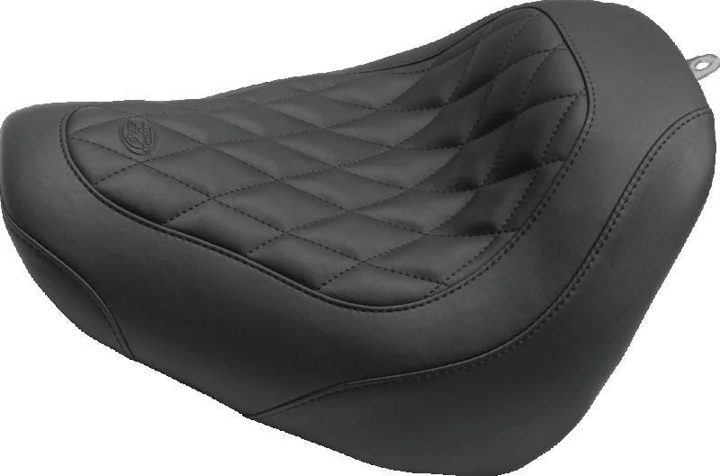 Mustang 18-21 Harley Fat Bob Wide Tripper Solo Seat Diamond Stitch - Black - Main Product View