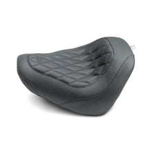 Load image into Gallery viewer, Mustang 18-21 Harley Fat Bob Wide Tripper Solo Seat Diamond Stitch - Black - Detail View