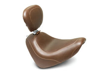 Load image into Gallery viewer, Mustang 18-21 Harley Fat Bob Wide Tripper Solo Seat w/Driver Backrest - Brown - Side View