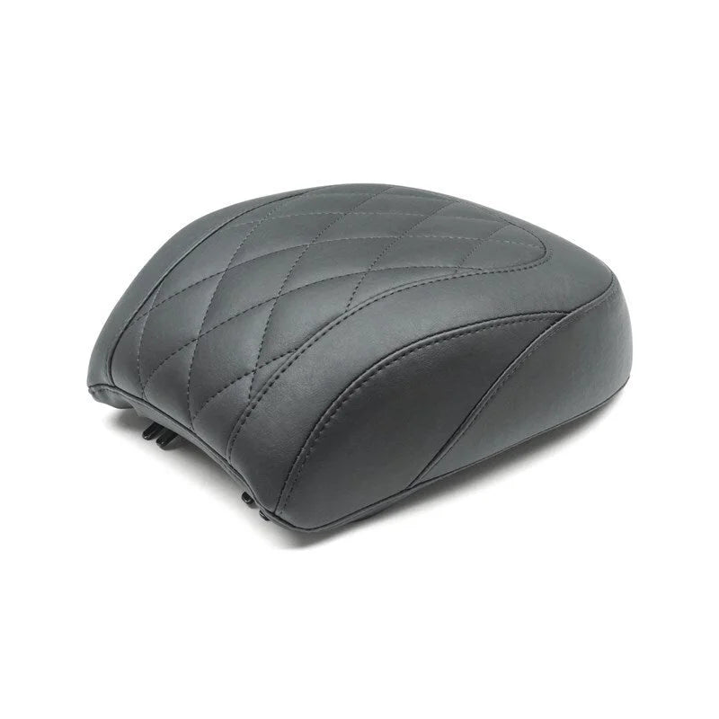 Mustang 18-21 Harley Fat Boy Wide Tripper Passenger Seat Diamond Stitch - Black - Detail View