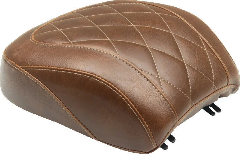 Mustang 18-21 Harley Fat Boy Wide Tripper Passenger Seat Diamond Stitch - Brown - Main Product View