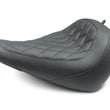Load image into Gallery viewer, Mustang 18-21 Harley Fat Boy Wide Tripper Solo Seat Diamond Stitch - Black - Side View