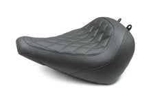 Load image into Gallery viewer, Mustang 18-21 Harley Fat Boy Wide Tripper Solo Seat Diamond Stitch - Black - Side View