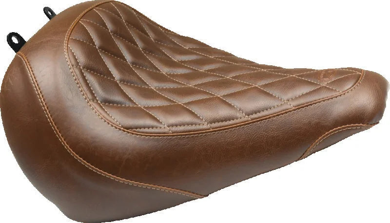 Mustang 18-21 Harley Fat Boy Wide Tripper Solo Seat Diamond Stitch - Brown - Main Product View