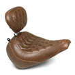 Load image into Gallery viewer, Mustang 18-21 Harley Fat Boy Wide Tripper Solo Seat w/Driver Backrest Diamond Stitch - Brown - Main Product View