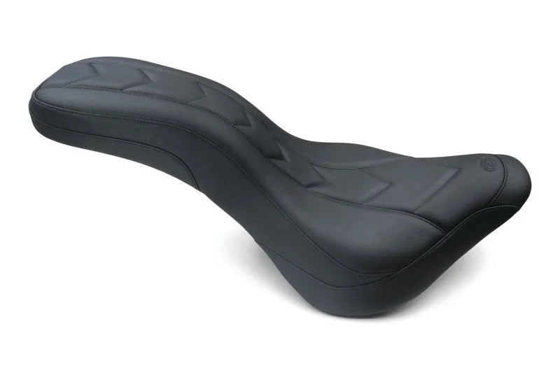 Mustang 18-21 Harley Heritage Classic & Deluxe DayTripper 1PC Seat Apex - Black - Side View