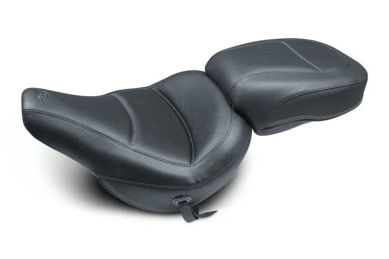 Mustang 18-21 Harley Heritage Classic & Deluxe Standard Touring Solo Seat - Black - Side View