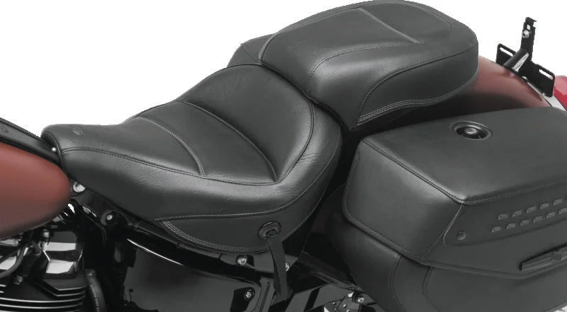 Mustang 18-21 Harley Heritage Classic & Deluxe Standard Touring Solo Seat - Black - Detail View