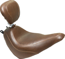 Load image into Gallery viewer, Mustang 18-21 Harley Heritage Classic, Deluxe Wide Tripper Solo Seat w/Driver Backrest - Brown - Main Product View