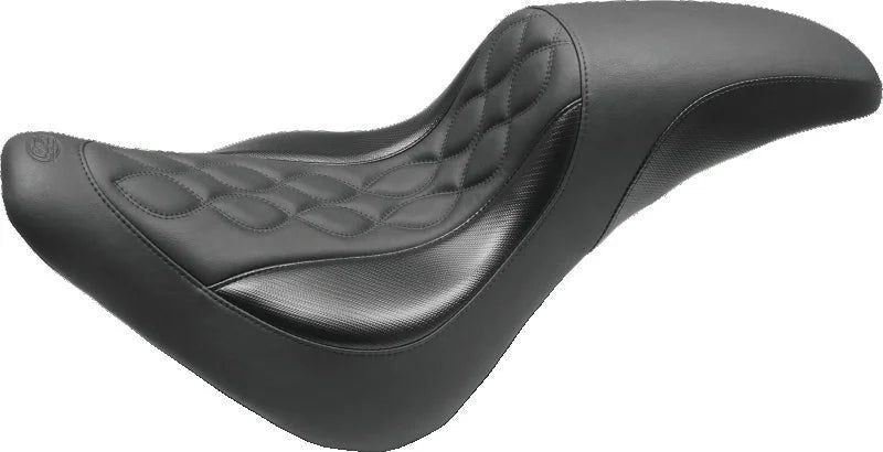 Mustang 18-21 Harley Low Rider & Sport Glide Standard Touring Passenger Seat Dagger - Black - Side View