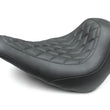 Load image into Gallery viewer, Mustang 18-21 Harley Low Rider, Sport Glide Wide Tripper Solo Seat Diamond Stitch - Black - Side View