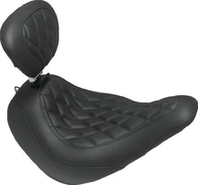 Load image into Gallery viewer, Mustang 18-21 Harley Low Rider, Sport Glide Wide Tripper Solo Seat w/DBR Diamond Stitch - Black - Side View