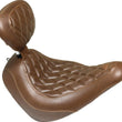 Load image into Gallery viewer, Mustang 18-21 Harley Low Rider, Sport Glide Wide Tripper Solo Seat w/Driver Backrest Diamond - Brown - Main Product View