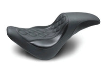 Load image into Gallery viewer, Mustang 18-21 Harley Softail Slim Tripper Fastback 1PC Seat - Black - Side View