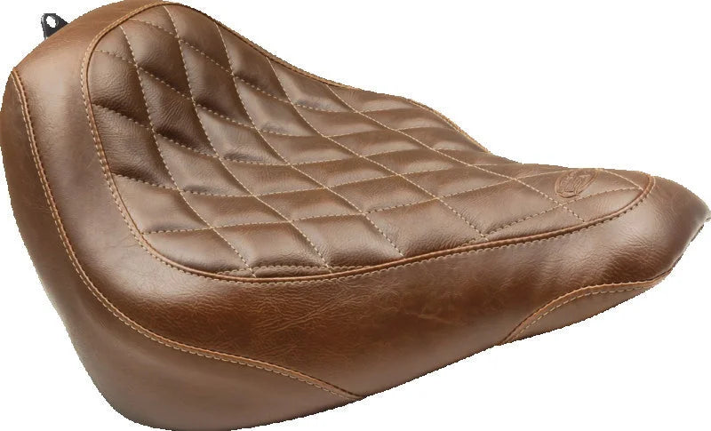 Mustang 18-21 Harley Softail Slim Wide Tripper Solo Seat Diamond Stitch - Brown - Main Product View