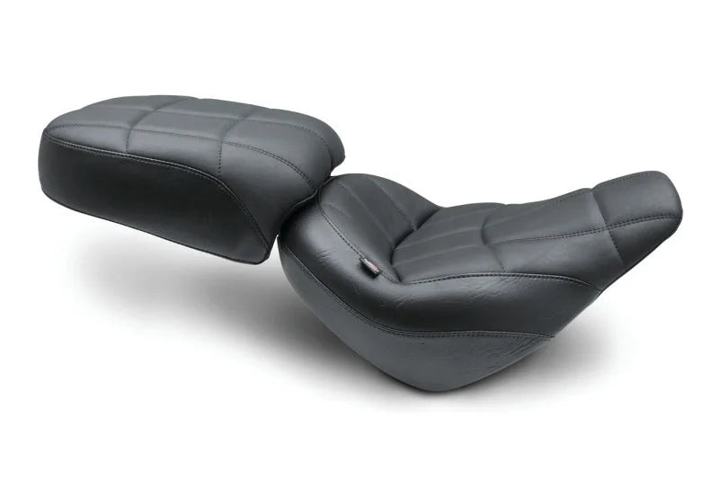 Mustang 18-21 Harley Street Bob Standard Touring Passenger Seat Cube - Black - Side View