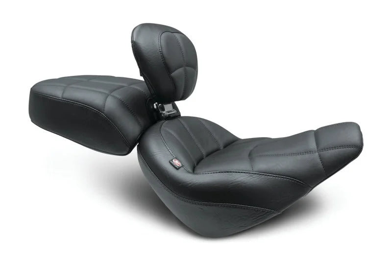 Mustang 18-21 Harley Street Bob Standard Touring Recessed Pass Seat - Black - Main Product View