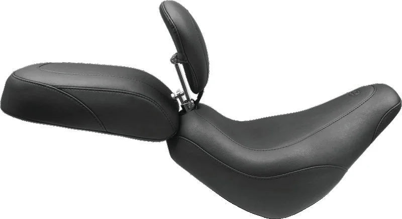 Mustang 18-21 Harley Street Bob Wide Tripper Solo Seat w/Driver Backrest - Black - Main Product View