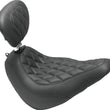 Load image into Gallery viewer, Mustang 18-21 Harley Street Bob Wide Tripper Solo Seat w/Driver Backrest Diamond Stitch - Black - Main Product View