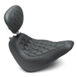Load image into Gallery viewer, Mustang 18-21 Harley Street Bob Wide Tripper Solo Seat w/Driver Backrest Diamond Stitch - Black - Side View
