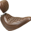 Load image into Gallery viewer, Mustang 18-21 Harley Street Bob Wide Tripper Solo Seat w/Driver Backrest Diamond Stitch - Brown - Main Product View